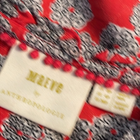 Maeve red floral ruffle trim button-up scoop neck tank top blouse size 4P - Picture 7 of 8